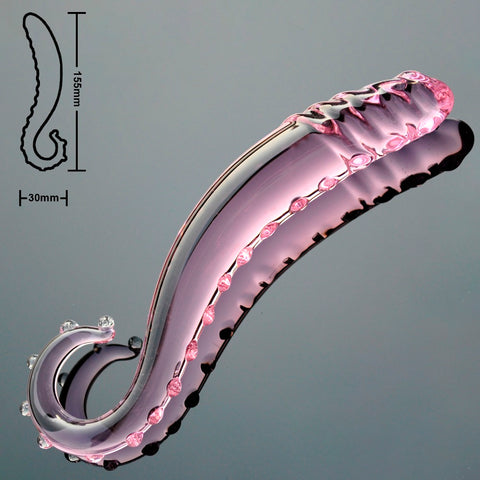 Plug anale tentacolo in vetro rosa